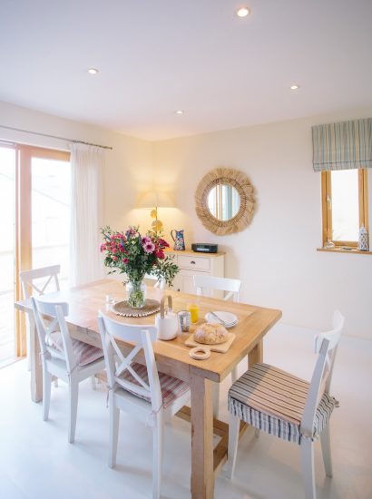 Dining room at Gwel an Mor, a self-catering holiday home in Polzeath, North Cornwall