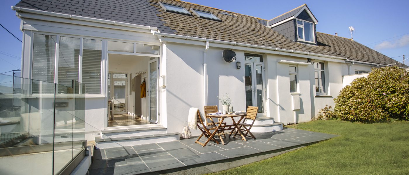 Garden at Hillcote, a self-catering holiday home in New Polzeath, North Cornwall