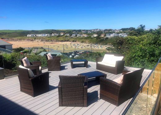 View from Ivy Cottage, a self-catering holiday home in Polzeath, North Cornwall