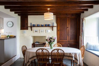 Dining room at Ivy Cottage, a self-catering holiday cottage in Polzeath, North Cornwall