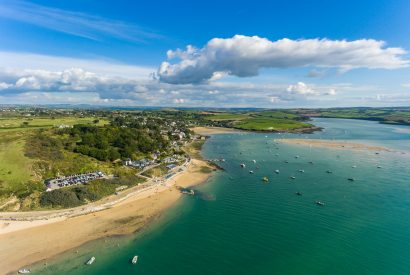 Aerial view of Rock and the Camel Estuary