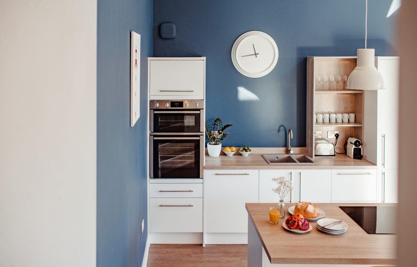 Kitchen at Lowena, a self-catering holiday home in Polzeath, North Cornwall