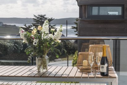 View from the balcony at No 5 Tregales, a self-catering holiday home in New Polzeath, North Cornwall