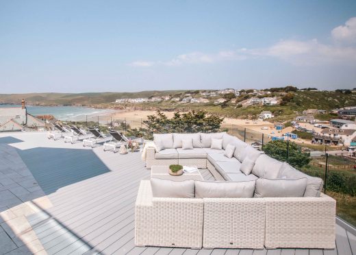 View from the balcony at Parker's Place a self-catering holiday property in Polzeath, North Cornwall