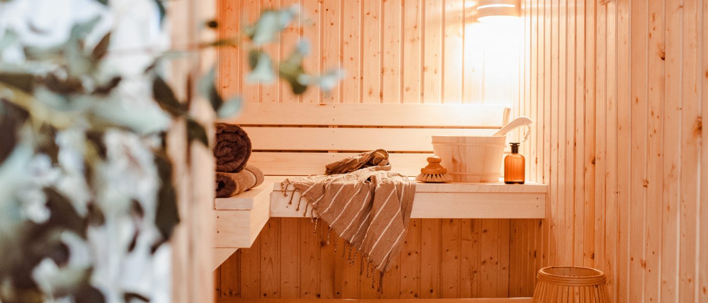 Sauna at Polsted, a luxury, self-catering holiday home in Polzeath, North Cornwall