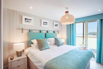 Bedroom at Polsted, a luxury, self-catering holiday home in Polzeath, North Cornwall