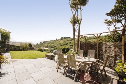 Garden at Seahouse, a self-catering holiday cottage in Polzeath, North Cornwall