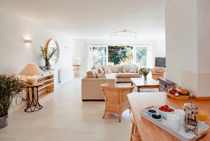 Living area at Skylarks, a self-catering holiday home above Daymer Bay, North Cornwall