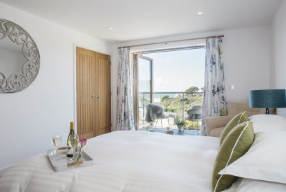 Bedroom one at Solan a self-catering holiday house in Polzeath, North Cornwall