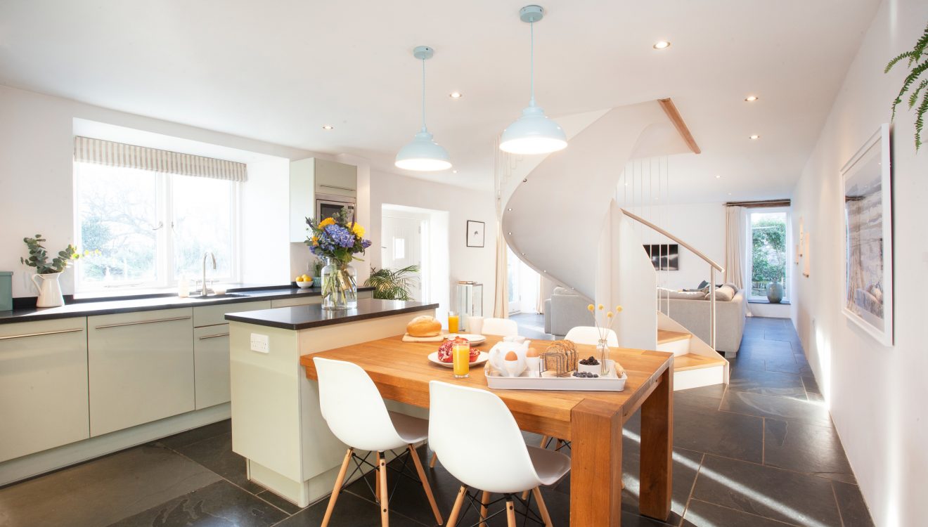 Kitchen at The Barn, a self-catering holiday home near Polzeath, North Cornwall