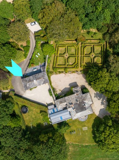 Bird's eye view of The Coach House, a self-catering holiday home near Rock, North Cornwall