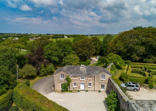 Aerial view of The Coach House, a self-catering holiday home near Rock, North Cornwall