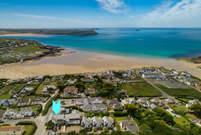 Aerial view of The Penthouse, a self-catering holiday home in New Polzeath, North Cornwall