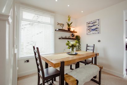 Dining room at The Port House, a self-catering holiday home in Port Isaac, North Cornwall