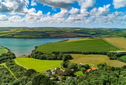 Aerial view of Cant Farm in Rock, North Cornwall