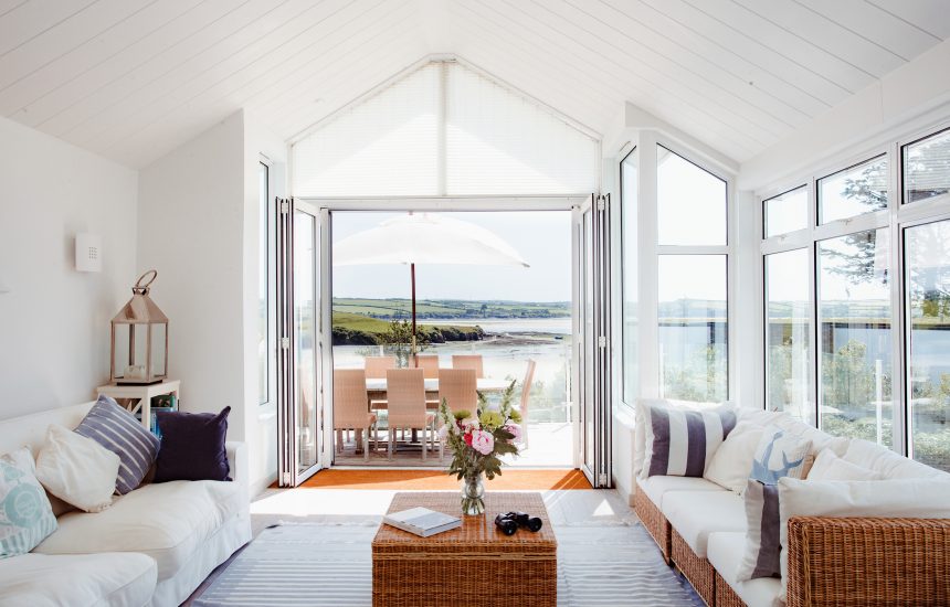 Sunroom at Trethwaite, a self-catering holiday home above Porthilly Beach, Rock, North Cornwall