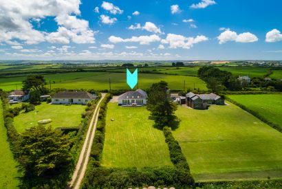 Aerial view of Troy, a self-catering holiday home near Polzeath, North Cornwall