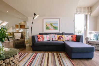 Sofa at Cothelstone, a self-catering holiday cottage in Polzeath, North Cornwall