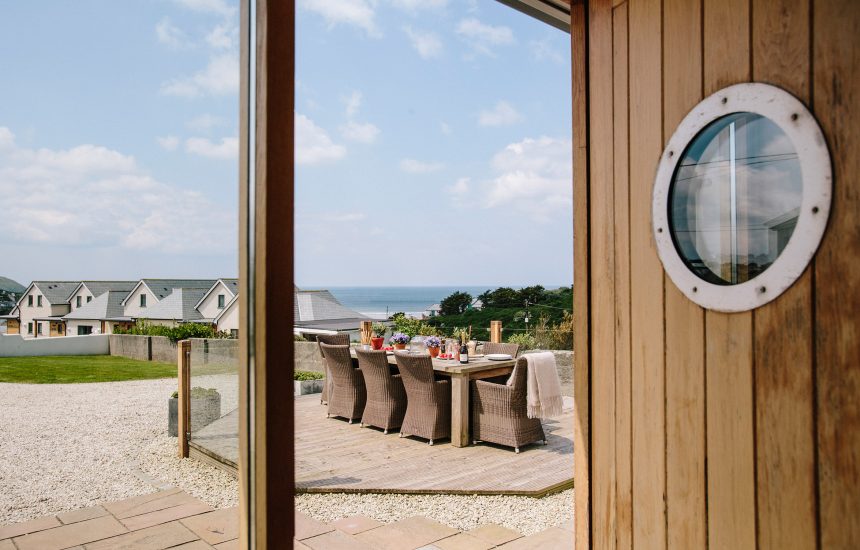 View from the front door at Cothelstone, a self-catering holiday home in Polzeath, North Cornwall