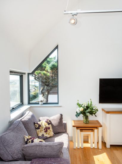 Dining table at Endymion, a self-catering holiday home in New Polzeath, North Cornwall