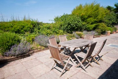 Patio at Maidenover, a self-catering holiday home in Rock, North Cornwall