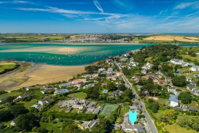 Aerial view of Padilly, a self-catering holiday home in Rock, North Cornwall