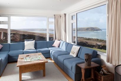 Lounge at Penroy, a self-catering holiday home in Polzeath, North Cornwall