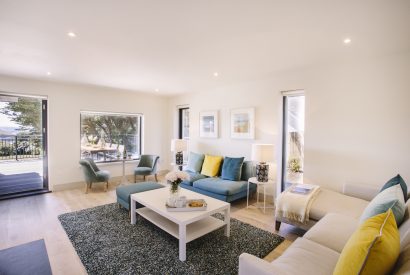 Living room at Puffins, a self-catering holiday home at Daymer Bay, North Cornwall