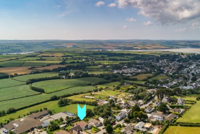 Aerial view of Slipper Rock, a self-catering holiday home in Rock, North Cornwall