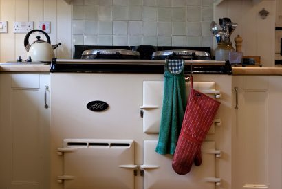 Kitchen at Tamarisk Lodge a self-catering holiday house in Daymer Bay, North Conwall